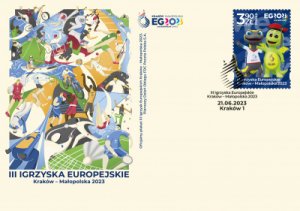 Poland 2023 FDC Stamps Sport European Games Cracow Dragon Lizard