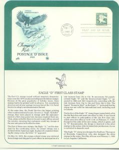 Eagle D Issue, US , FDC's (USHFDC2111)