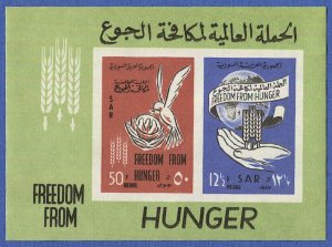 SYRIA / SAR 1963 Sc C291a  MNH  VF S/S, Freedom from Hunger - Dove - Bird