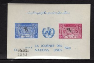 Afghanistan #477c (1962 UN surcharge sheet) VFMNH imperforate CV $5.50