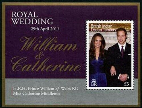 HERRICKSTAMP BRITISH INDIAN OCEAN Sc.# 426 Royal Wedding Prince William S/S