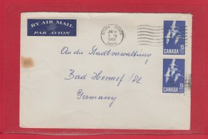 Double 15c Geese 30c air mail rate to Germany 1966 Canada cover