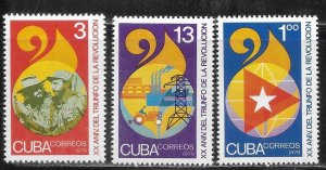 Cuba 2224-2226 20th Revolution set MNH