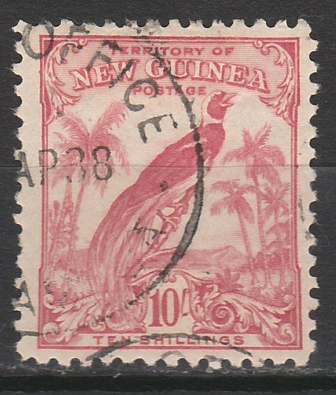 NEW GUINEA 1932 UNDATED BIRD 10/- USED
