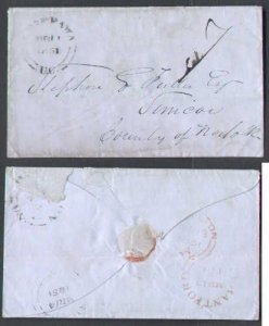 Canada-cover #5540-Stampless-Welland-Chippawa,UC-Mr 11 1851-rated 7- Simcoe,UC