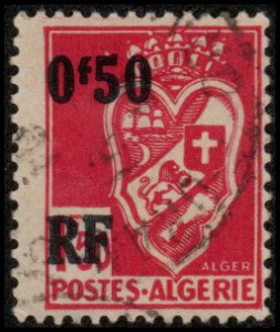 Algeria 190 - Used - 50c on 1.50fr Algiers Arms (No Engraver) (1945)