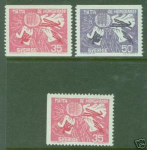 SWEDEN Freedom from Hunger stamp set Scott 623-5 MH*