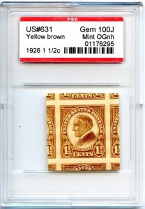 US SCOTT #631 MINT-GEM-JUMBO-OG-NH GRADED 100J PSE ENCAPSULATED (8/14/24 GP)