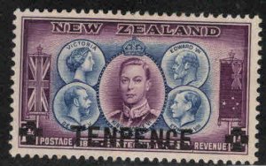 New Zealand Scott 246 Unused Mint No Gum 1944 surcharged stamp