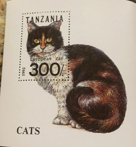 SA) 1992 TANZANIA, CAT, PET, MINISHEET, MNH 