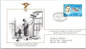 HISTORY OF AVIATION TOPICAL FIRST DAY COVER SERIES 1978 - ROMANIA 4.80