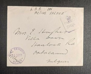 1943 FPO No 136 Madras Fort St George India Censored Cover to Oatacamund India