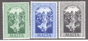 Malta, Scott #243-45, MNH, 245 UL tip, set