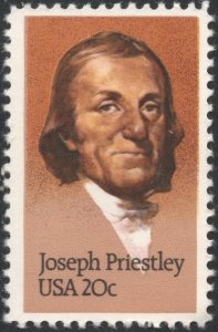 SC#2038 20¢ Joseph Priestley Single (1983) MNH