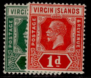 BRITISH VIRGIN ISLANDS GV SG80-81, 1921 DIE II WMK SCRIPT set, NH MINT. Cat £27.