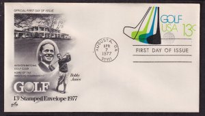 1977 Golf Augusta National Masters Sc U583 13c stationery ArtCraft cachet