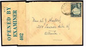 BERMUDA WW2 Censor MILITARY HOSPITAL Cover *Paget* CDS 1941 CANADA Ottawa W344a