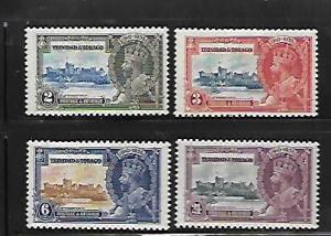 TRINIDAD & TOBAGO, 43-46, MINT HINGED, SILVER JUBILEE ISSUE