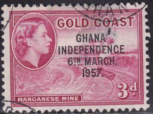 Ghana 8 USED 1957 Manganese Mine 3p