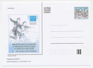 Postal stationery Slovakia 2001 Figure Skating - European Championships