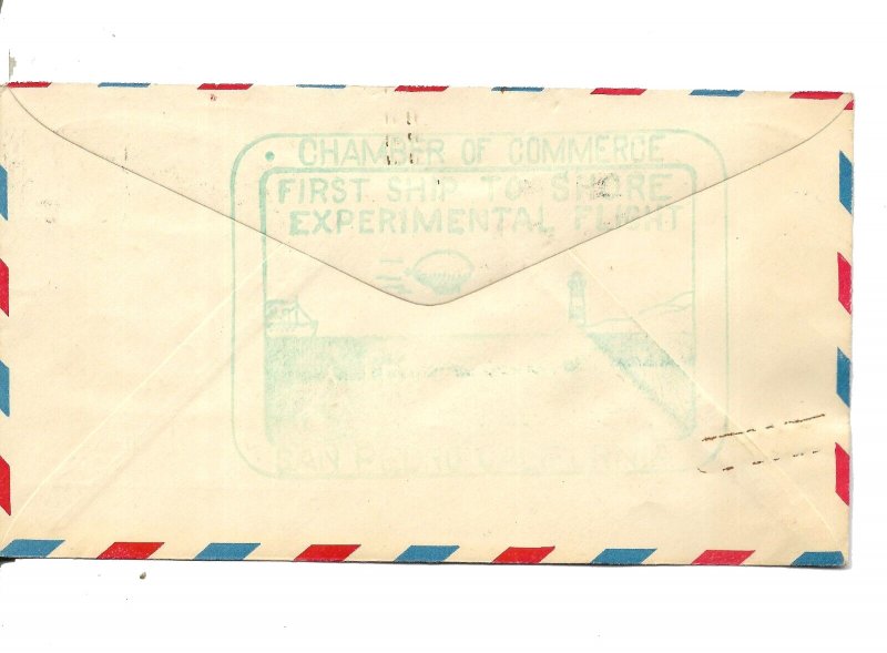 NN 593 AVIATION UNITED STATES FIRST PACIFIC COST SHIP TO SHORE AIR MAIL TRANSFER