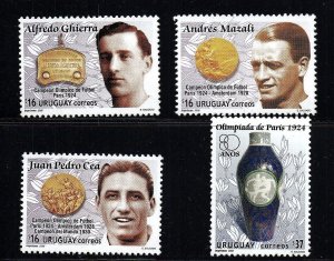 2005 Uruguay 1924 Paris Olympics champions 80th anniversary #2143-2146 ** MNH