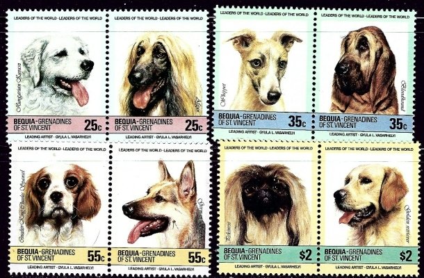 St Vincent Bequia 178-81 MNH 1985 Dogs (an2518)