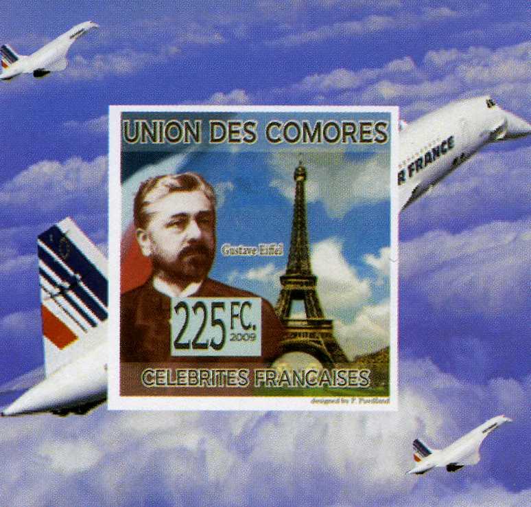 COMORO ISLANDS 2009 CONCORDE GUSTAVE EIFFEL Deluxe s/s mint (NH)