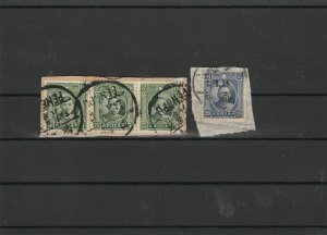 China Triple Stamps on Piece ref R 19401