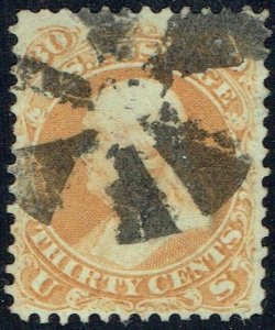 1861 30c Franklin (71) orange with fancy cancelation. Cat Val $200