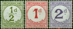 Bechuanaland 1932 Postage Due Set of 3 SGD4, D5 & D6 Fine LMM