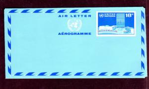 UNITED NATIONS NEW YORK #UC12  18 CENT HEADQUARTERS   #6 ENVELOPE     MINT  NH