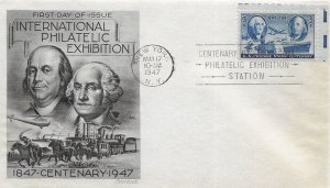 1947 FDC, #947, 3c Stamp Centenary, Smartcraft