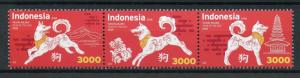 Indonesia 2018 MNH Year of Dog 3v Strip Dogs Chinese Lunar New Year Stamps