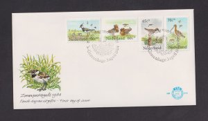 Netherlands #B600-B603  FDC 1984  birds E215