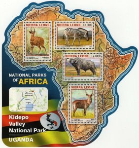 Park Kidepo Stamp Uganda Tragelaphus Sylvaticus S/S MNH #7290-7293