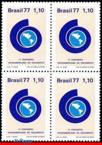 1497 BRAZIL 1977 6th INTER-AMERICAN BUDGET SEMINAR, GLOBE, MI# 1582, BLOCK MNH