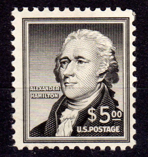 Scott# 1053 $5.00  ALEXANDER HAMILTON LIBERTY SERIES MH