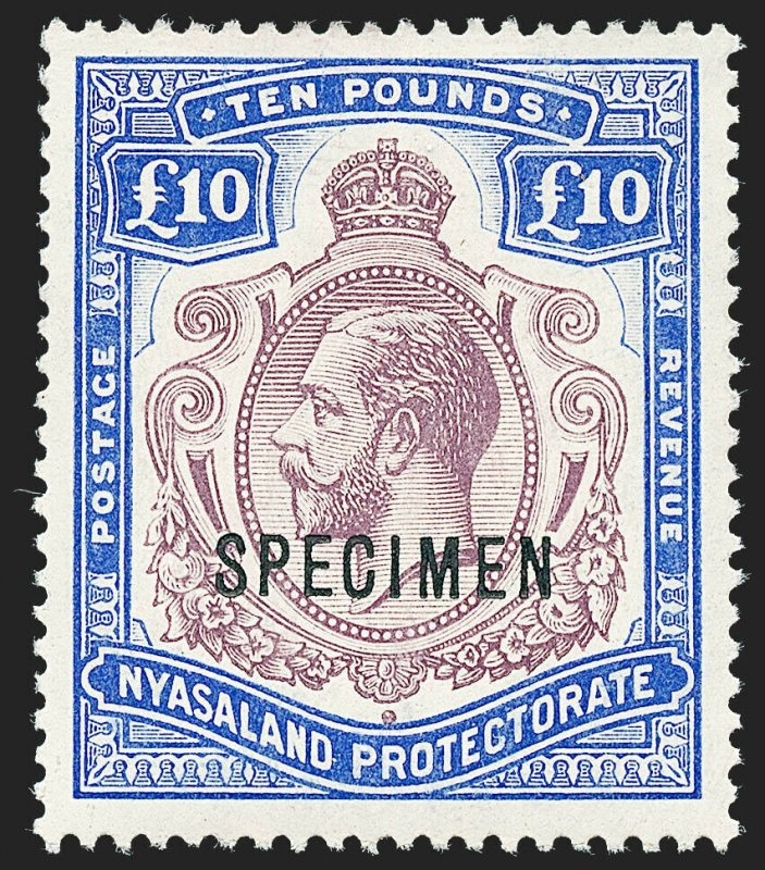 MOMEN: NYASALAND SG #99s SPECIMEN 1914 MINT OG LOT #61776