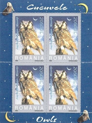 Romania 4579-4584 birds of prey owls MNH stamps in sheets  2003