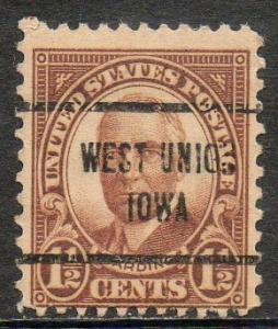 United States # 633 Precancel, West Union Iowa, MNH, OG. 