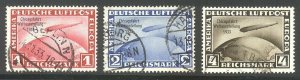 GERMANY #C43-45 Used - 1931 Zeppelin Chicago Set