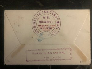 1935 Niuafoou Tonga Toga Tin Can Canoe Mail Cover to Bank Of A San Francisco USA