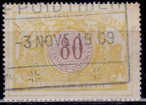 Belgium 1902, Parcel Post and Railway, 80c, Scott#Q40, used