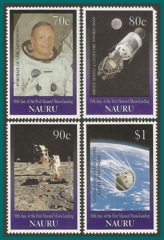 Nauru 1999 Moon Landing, MNH (80c damaged) 465-468,SG497-SG500