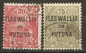 Wallis & Futuna Is 2 Different Used F/VF 1922-5 SCV $4.35