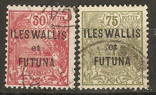 Wallis & Futuna Is 2 Different Used F/VF 1922-5 SCV $4.35