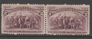U.S. Scott #231 Columbian Stamp - Mint Pair
