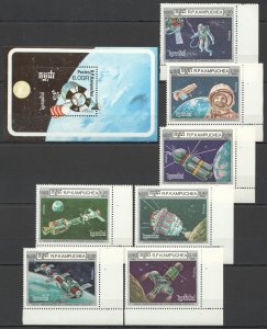 B0540 1986 Cambodia Space Exploration Gagarin 1Bl+1Set Mnh