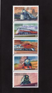 3333-3337 Famous Trains, MNH strip/5